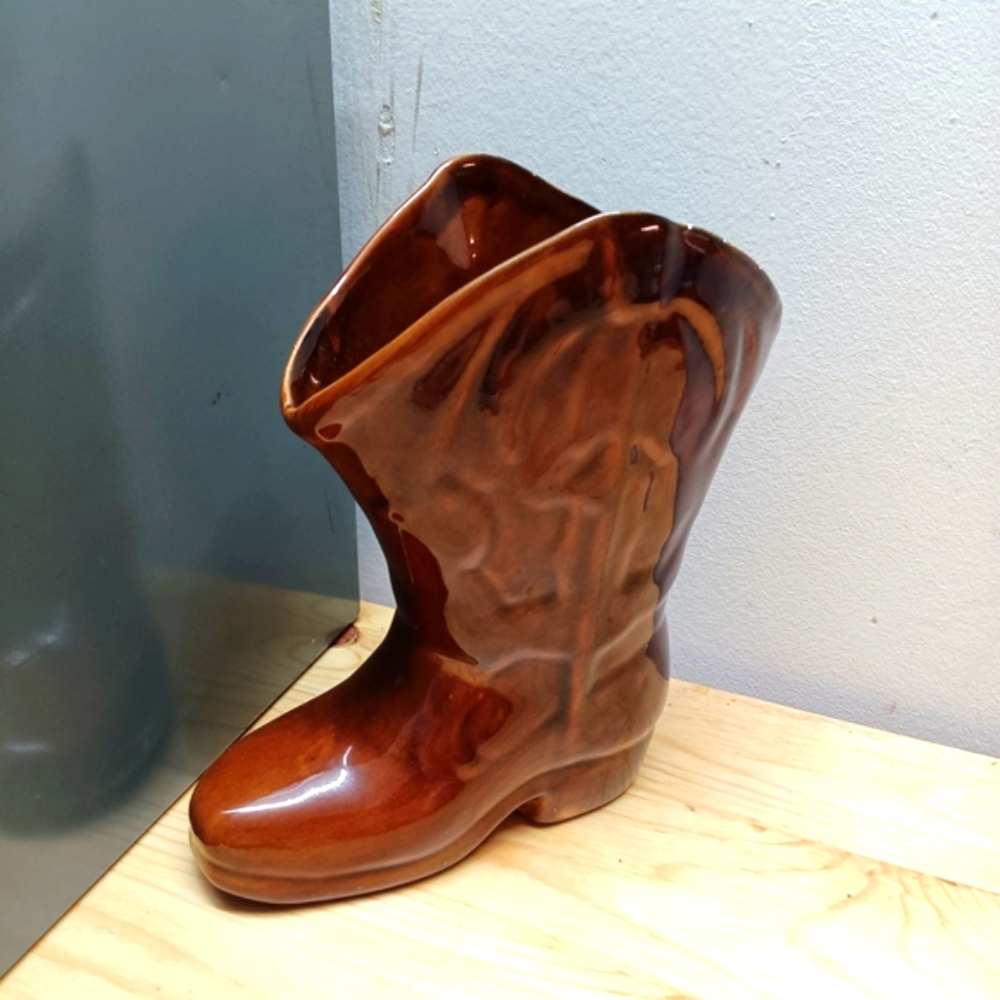 Western-Style Boot Vase